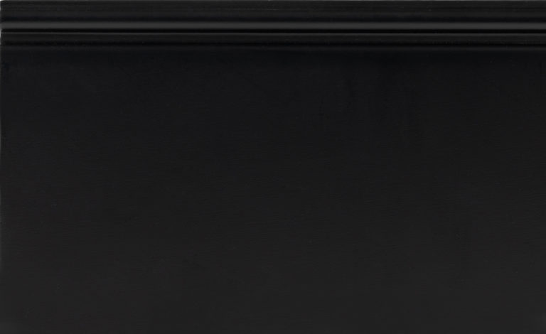 Black door with white label and numbers