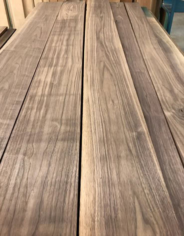 Close-up of wooden planks in workshop